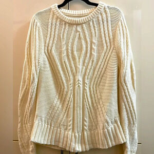 Amazon Essential ivory  cotton Sweater Size S good fore M too)